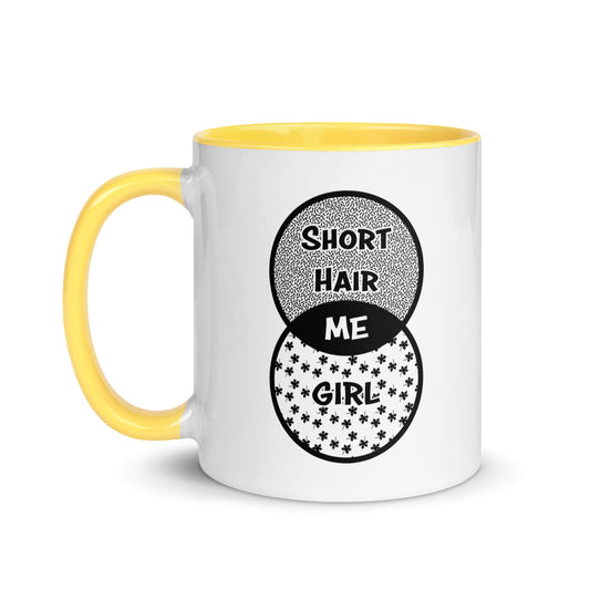 Short Hair Bold Girl Ceramic Mug