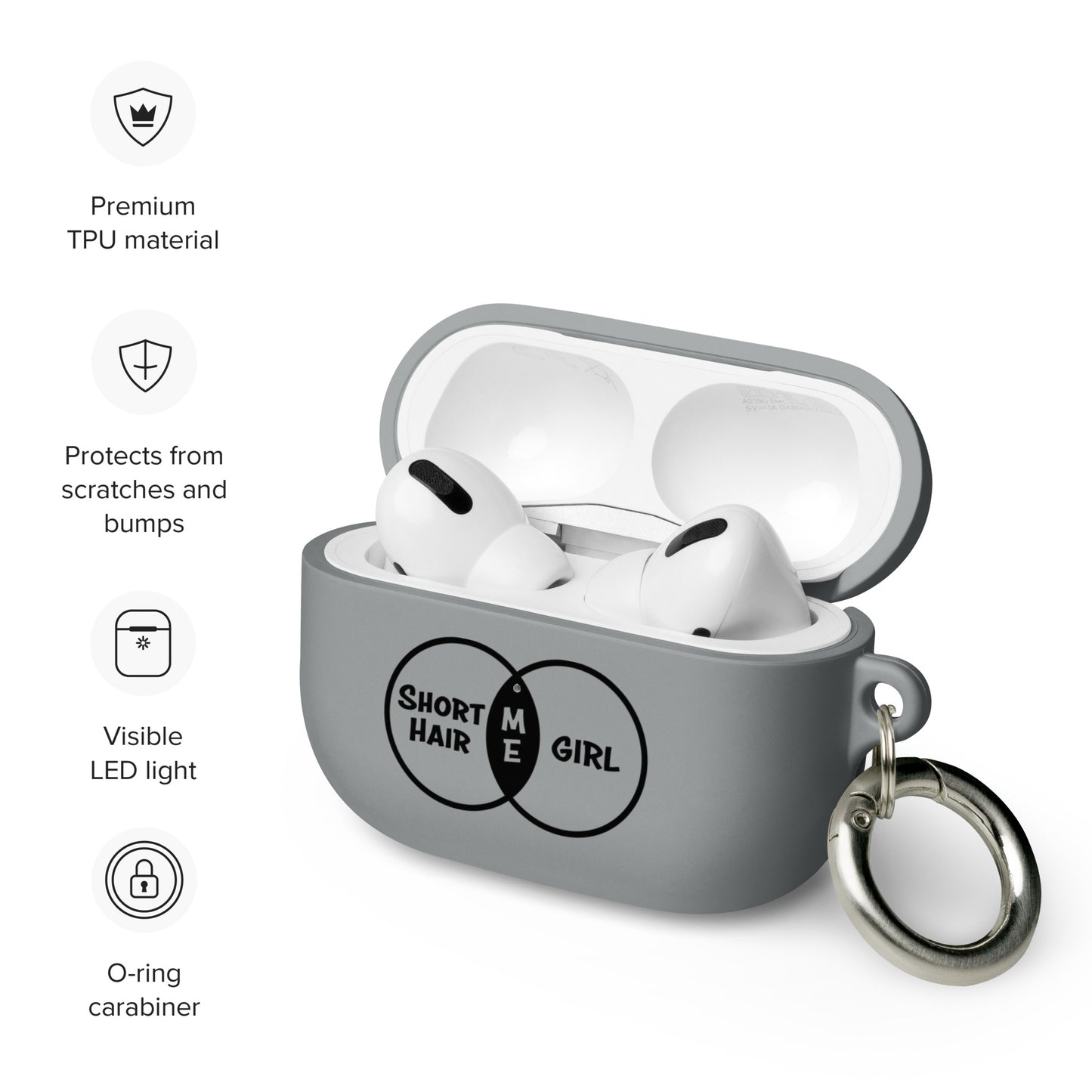 Short Hair Bold Girl AirPods case