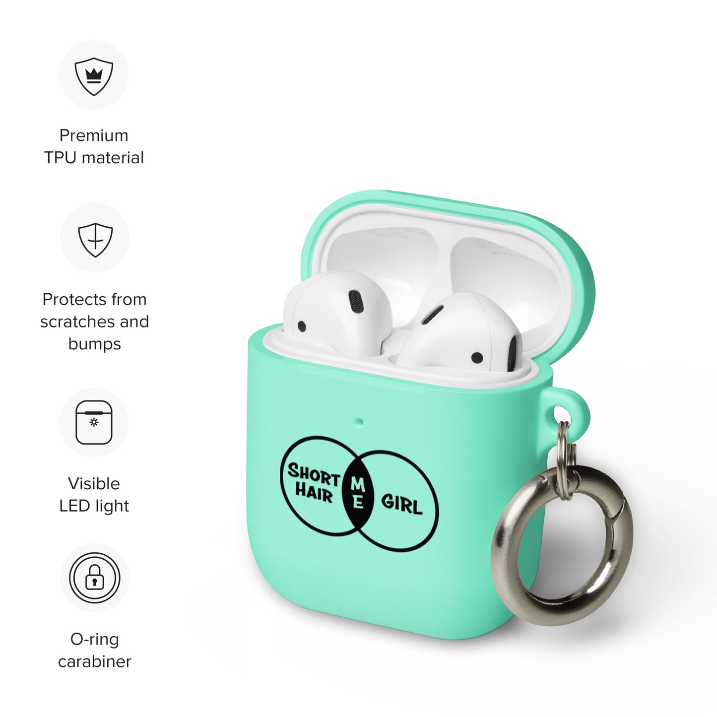 Short Hair Bold Girl AirPods case