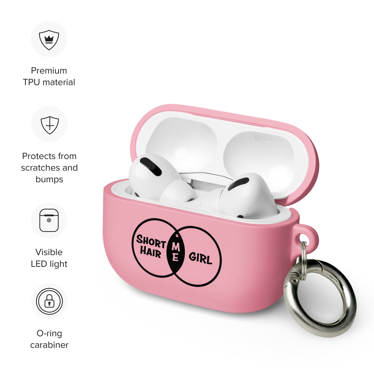 Short Hair Bold Girl AirPods case