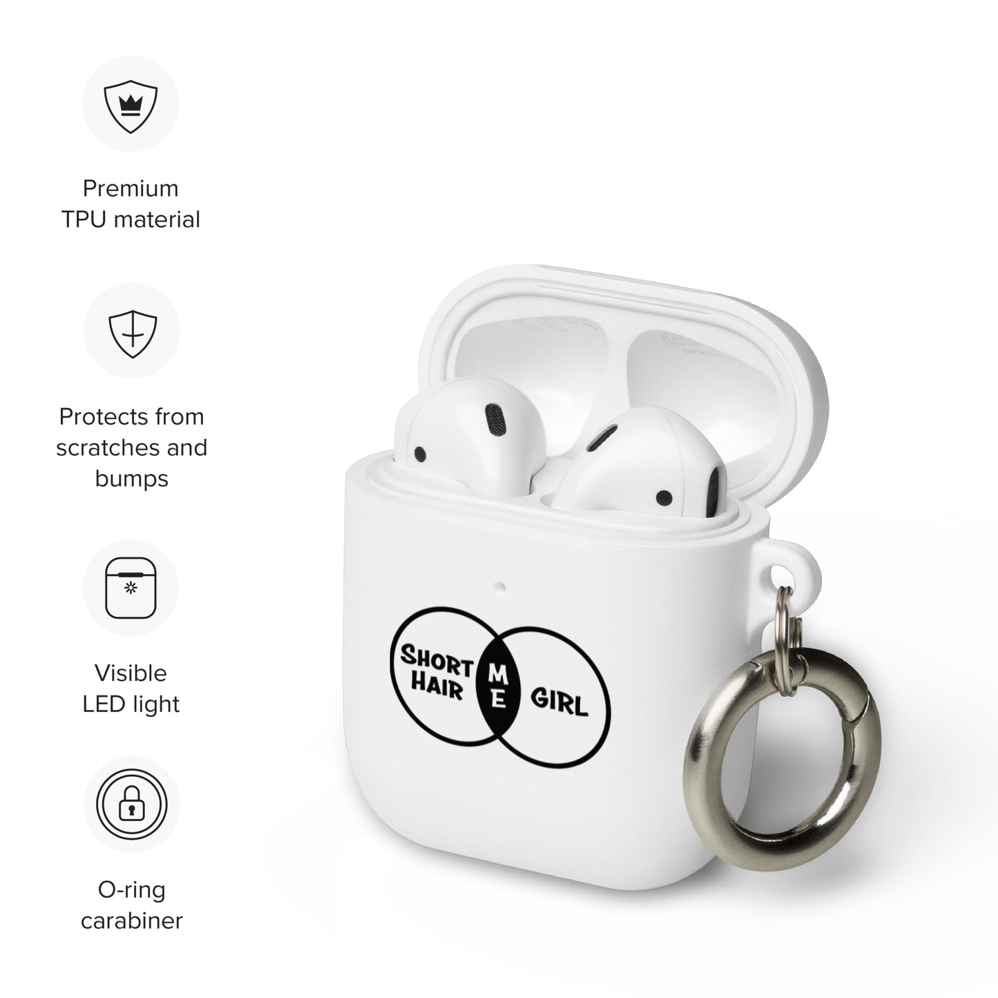 Short Hair Bold Girl AirPods case