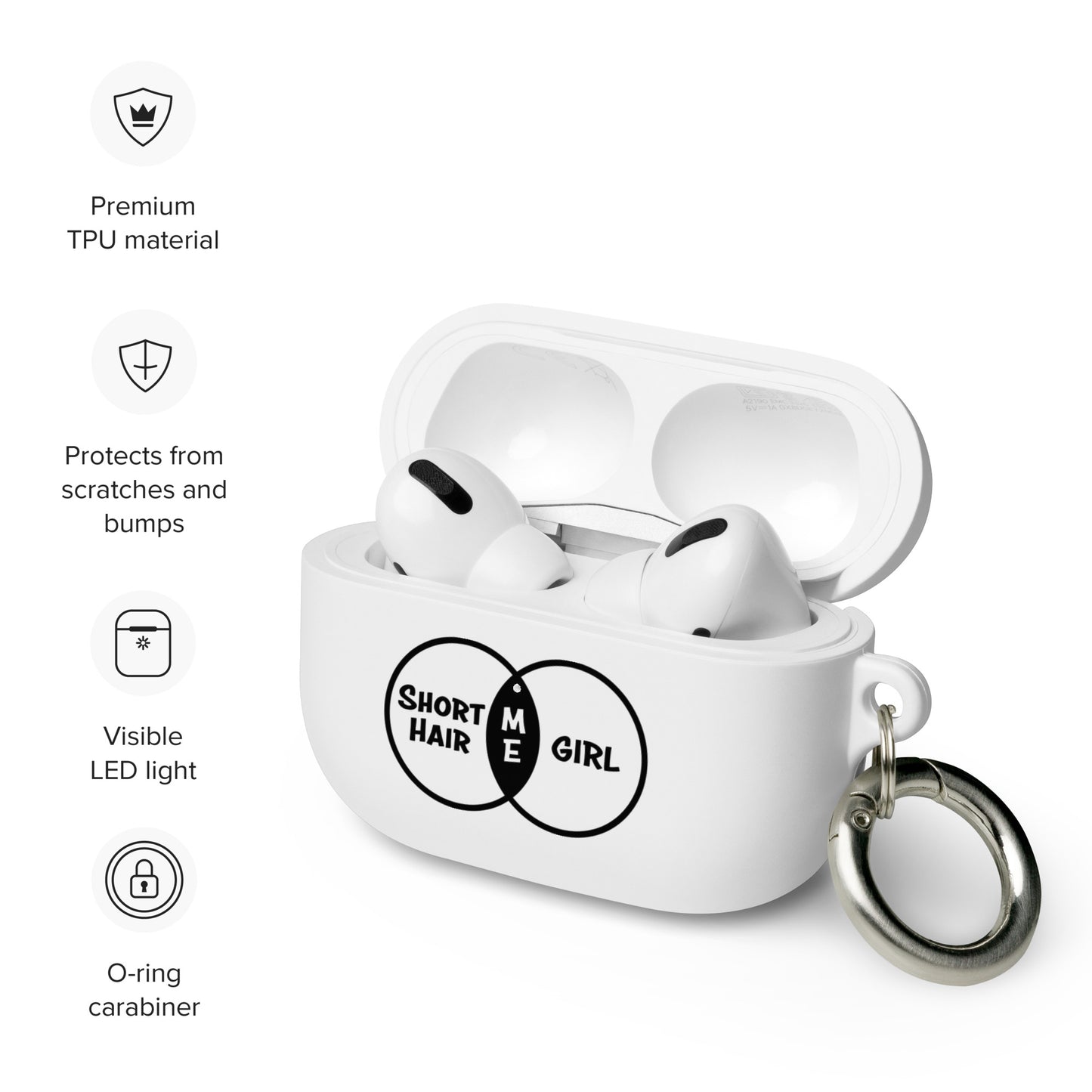 Short Hair Bold Girl AirPods case