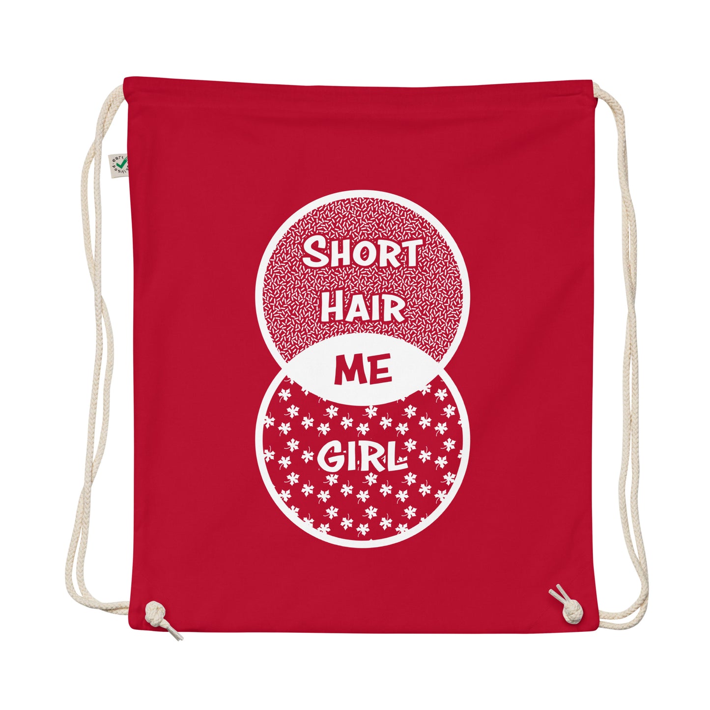 Short Hair Bold Girl Organic Cotton Drawstring Bag